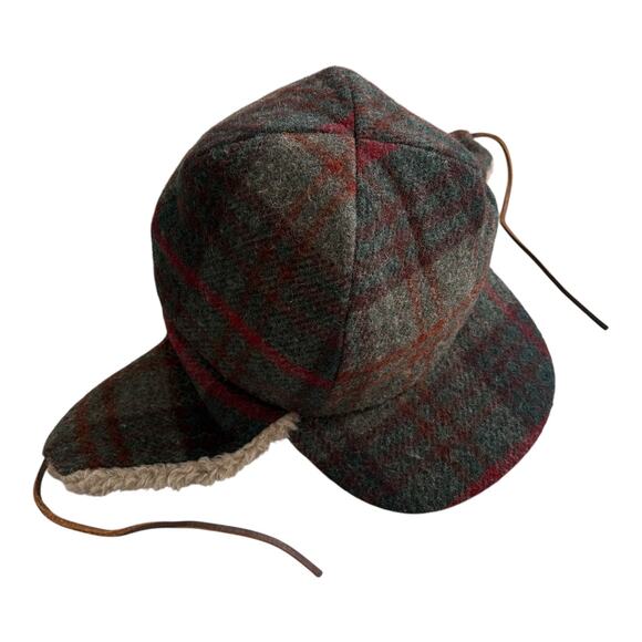 VTG  Eddie Bauer Wool Plaid Trapper Hat As Seen On TV Grumpy Old Men Style 90s - Picture 5 of 11